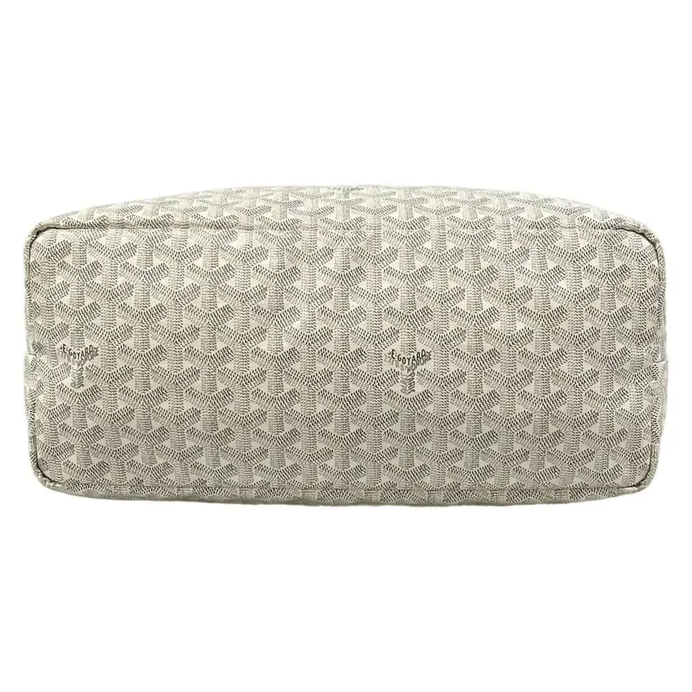 Goyard Saint Louis PM Tote Bag White Gray Light gray Coated Canvas Leather